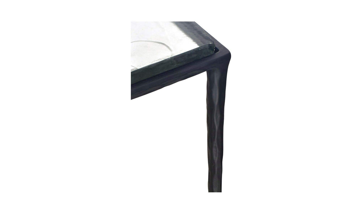 Mullion Side Table in Clear — casted glass detail