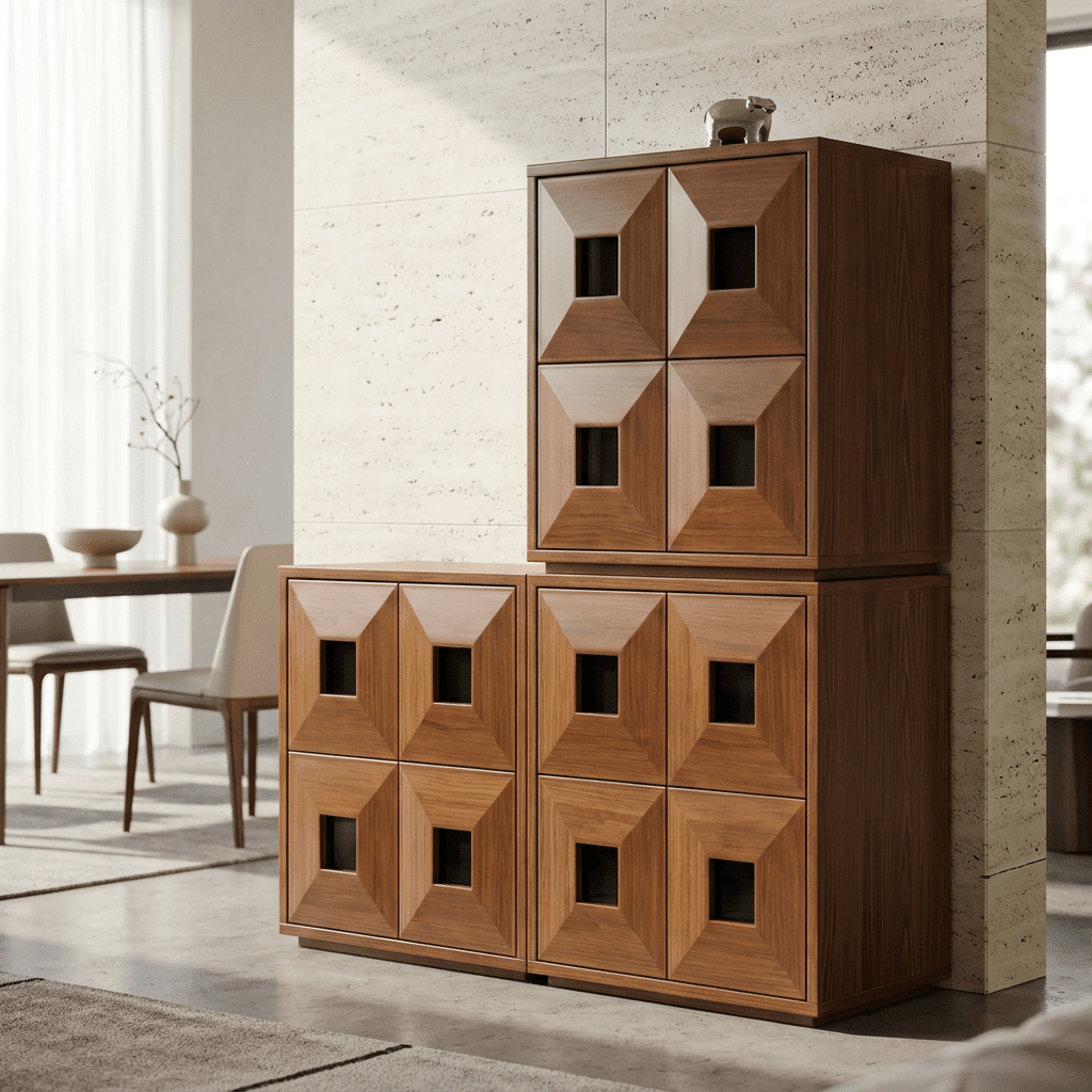 Finn Stackable Walnut Storage - Altera