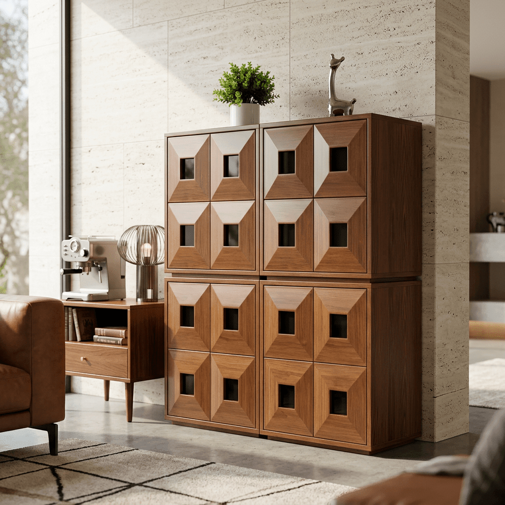 Finn Stackable Walnut Storage - Altera