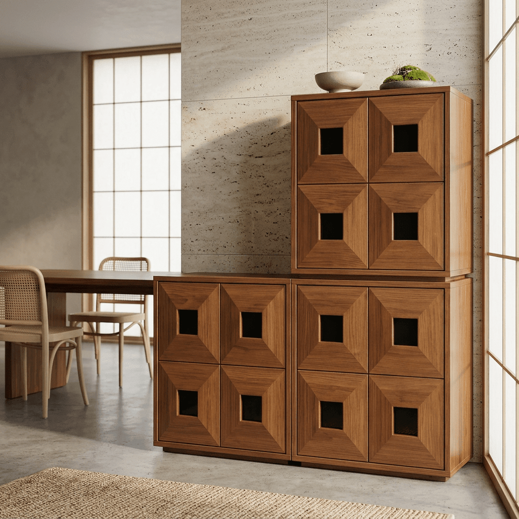 Finn Stackable Walnut Storage - Altera