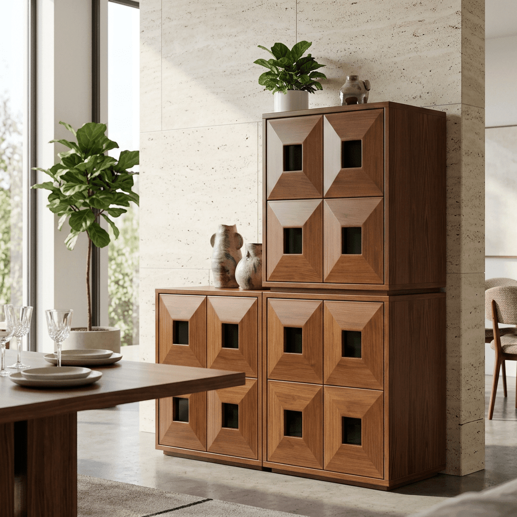 Finn Stackable Walnut Storage - Altera