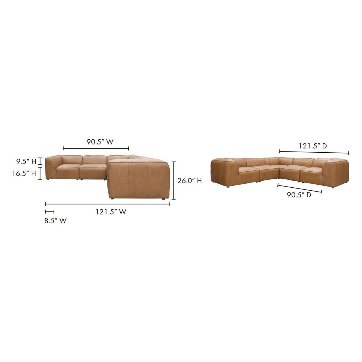 Forres Modular Leather Sectional - Altera