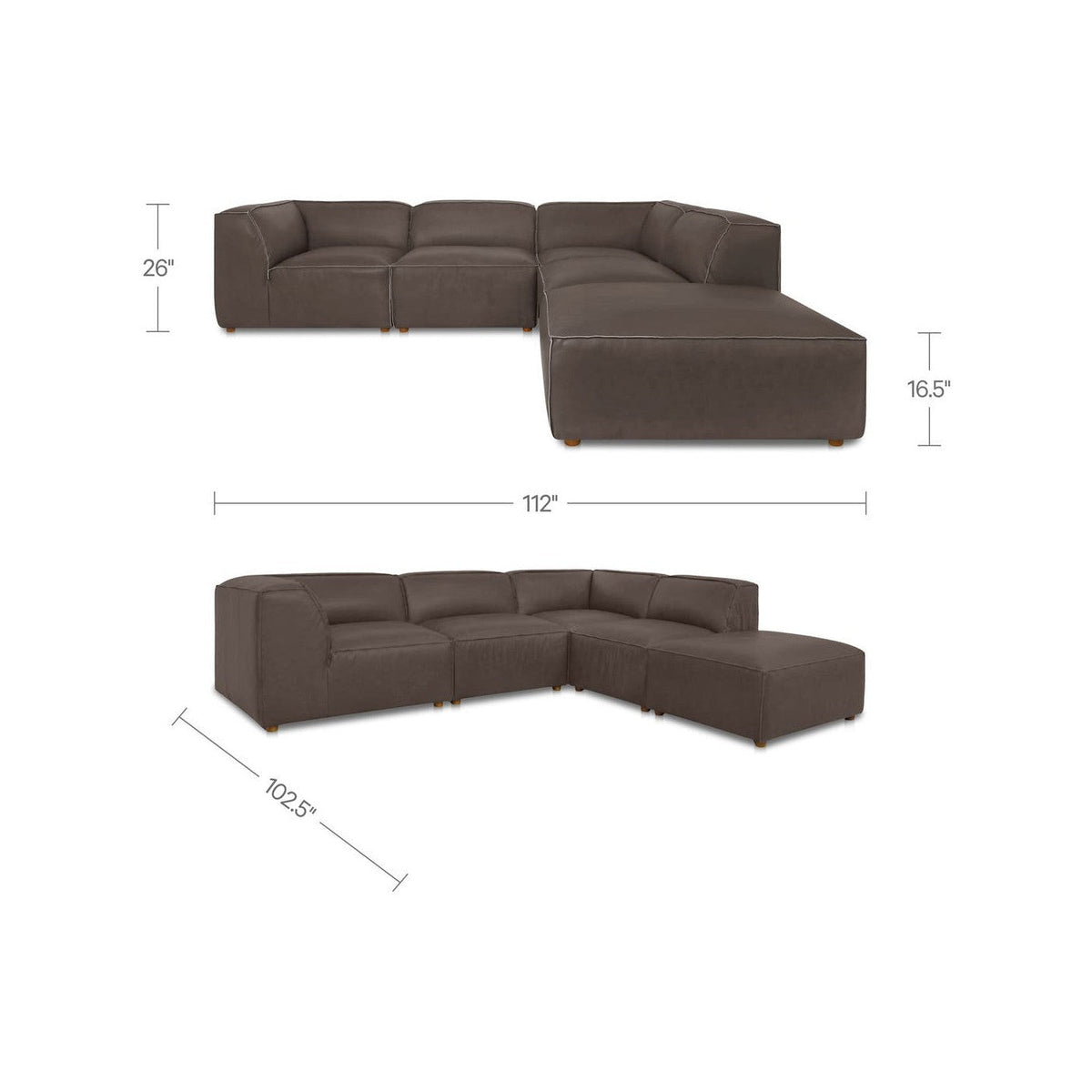 Forres Modular Leather Sectional - Altera