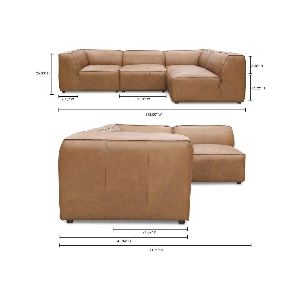 Forres Modular Leather Sectional - Altera