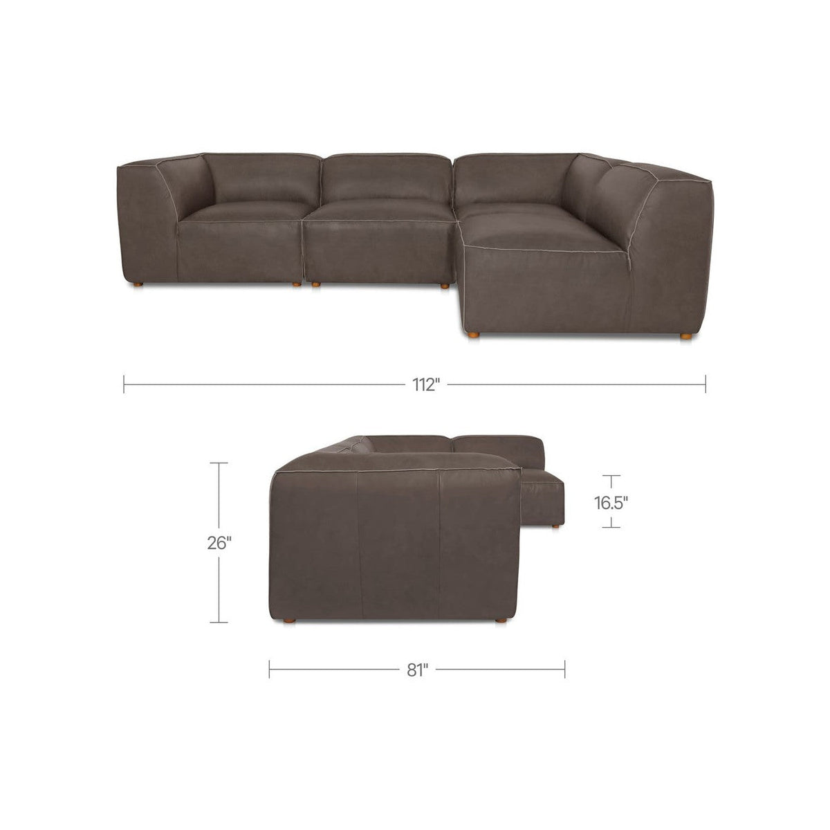 Forres Modular Leather Sectional - Altera