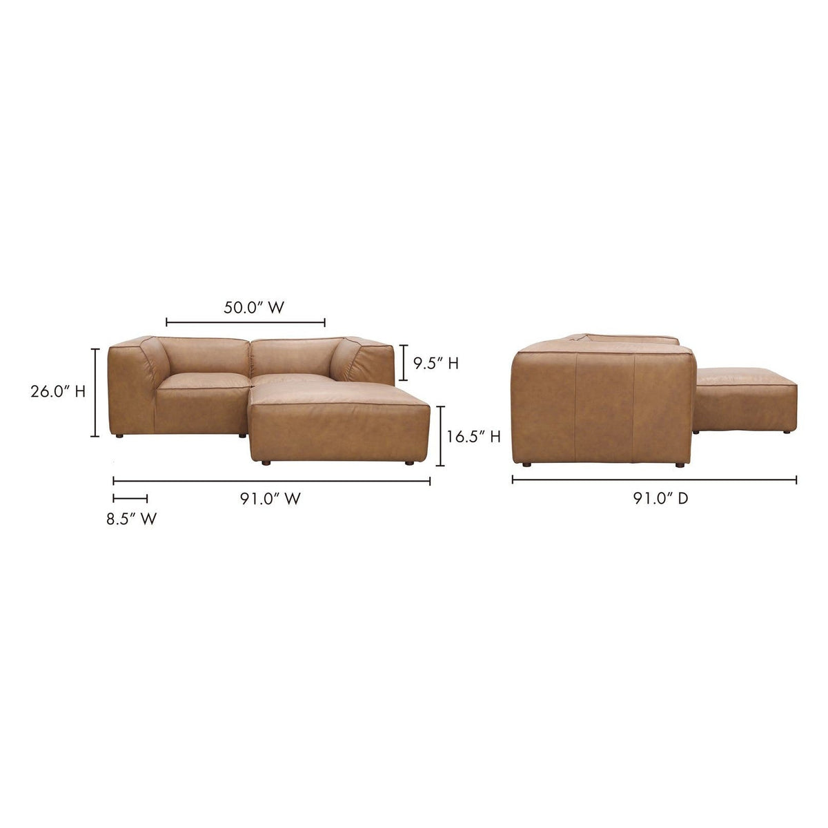 Forres Modular Leather Sectional - Altera