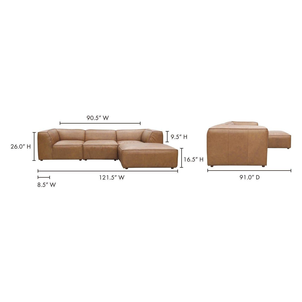 Forres Modular Leather Sectional - Altera