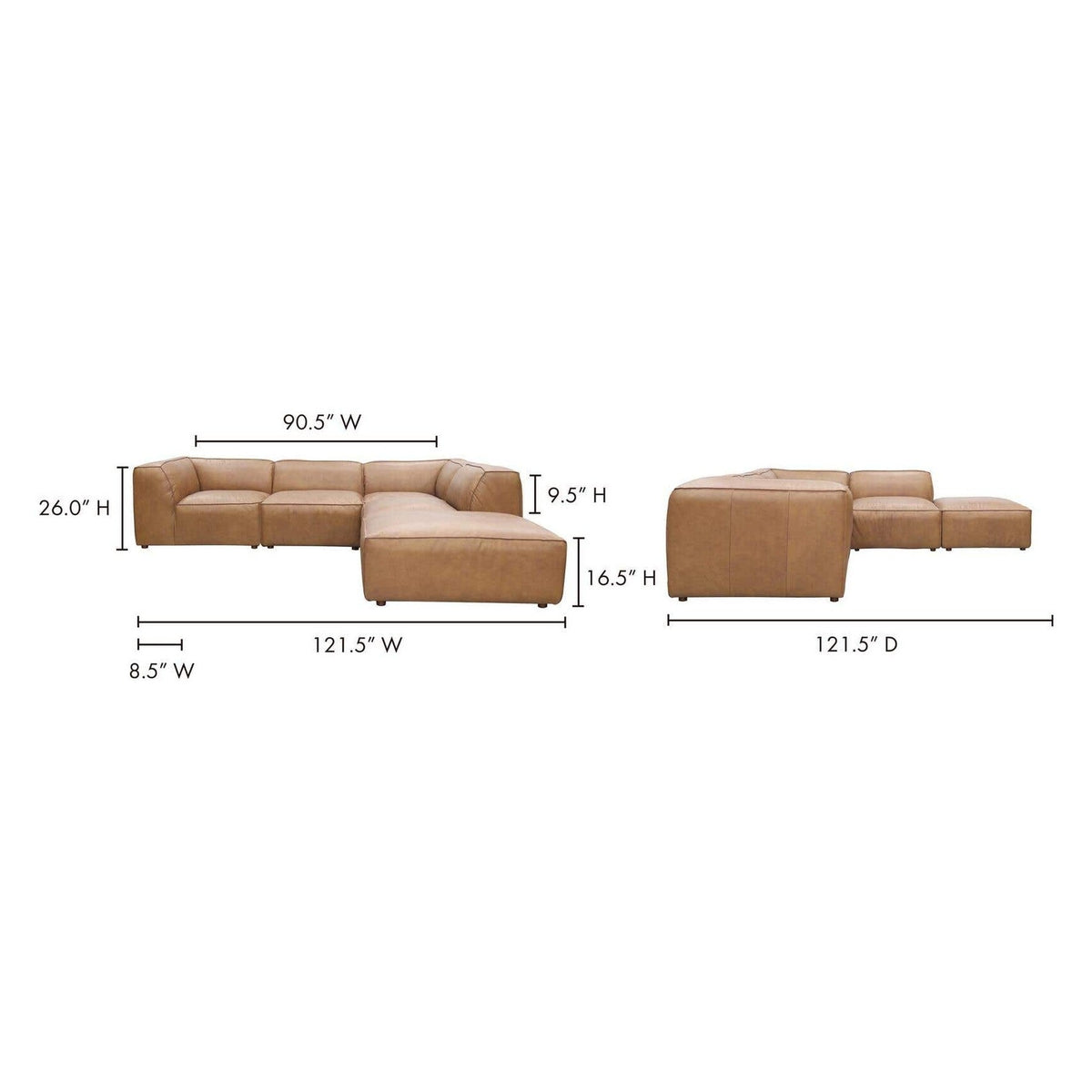 Forres Modular Leather Sectional - Altera