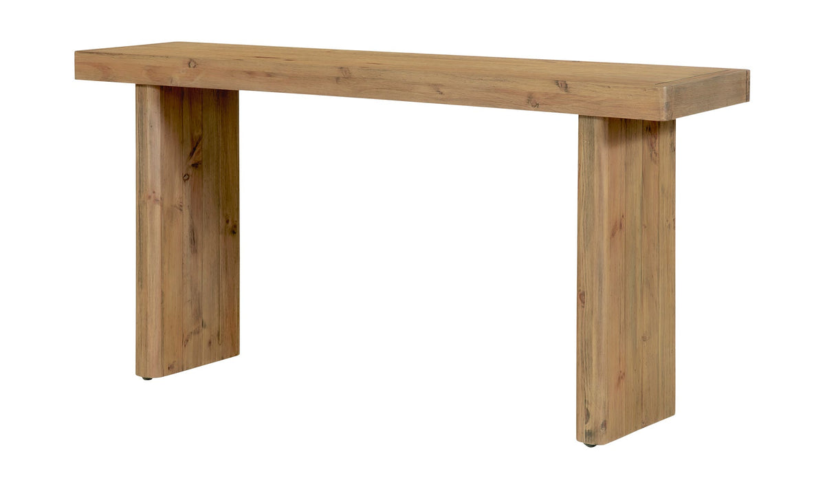 Marmaris Console Table in Rustic Blonde, solid pine detail