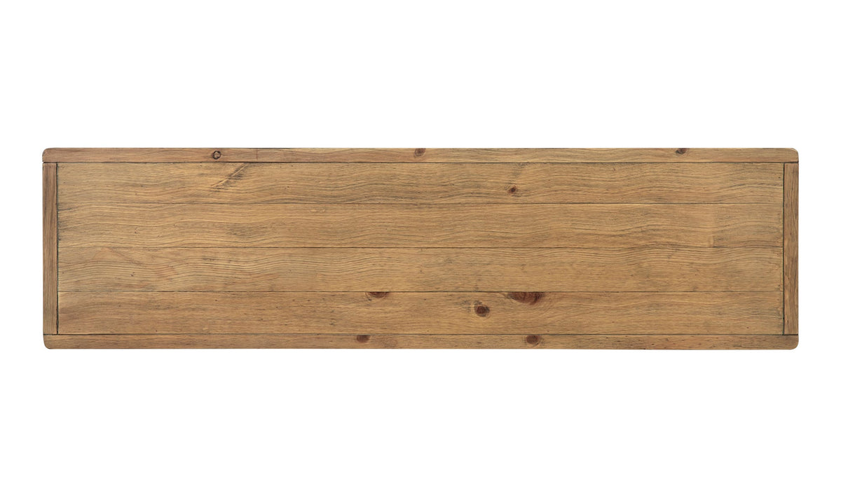 Marmaris Console Table in Rustic Blonde, solid pine detail, view 3