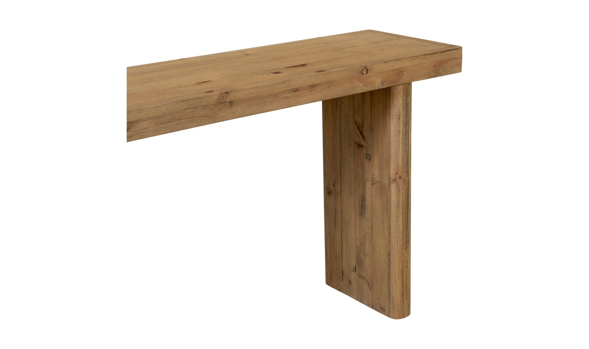 Marmaris Console Table in Rustic Blonde, solid pine detail, view 4
