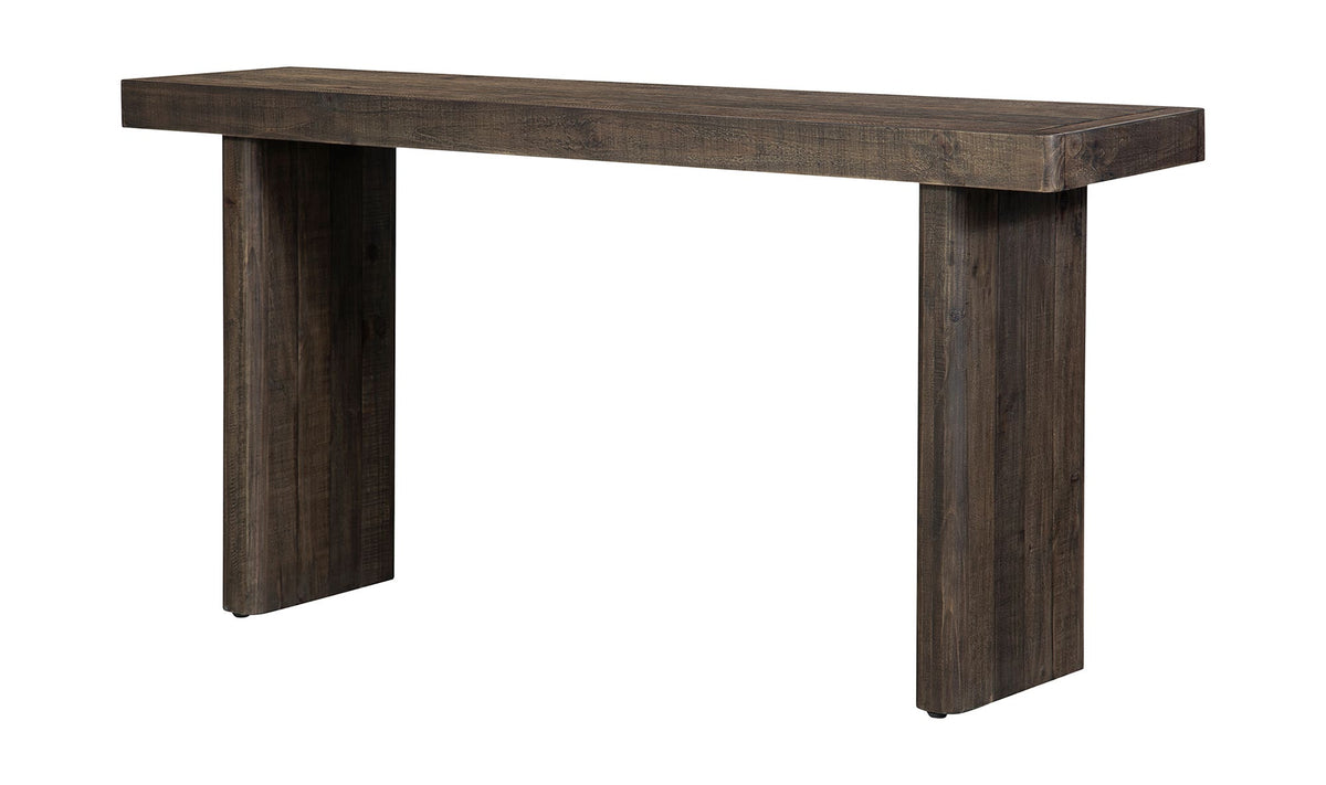 Marmaris Console Table in Aged Brown, solid pine detail