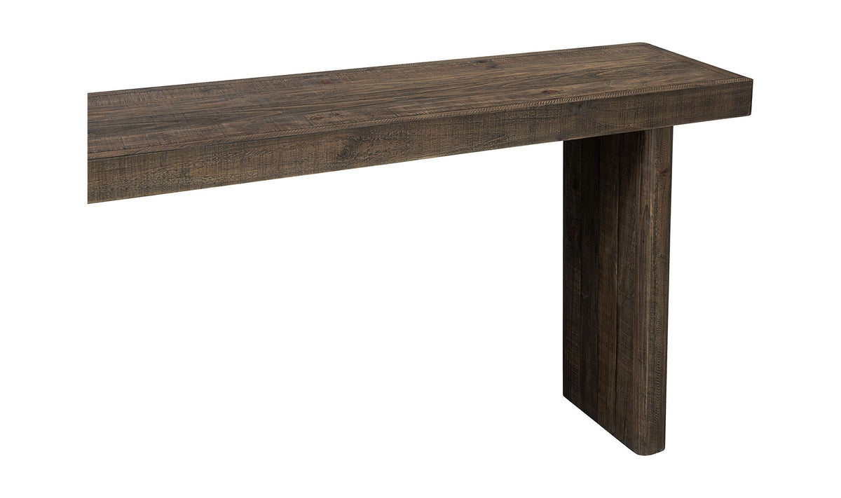 Marmaris Console Table in Aged Brown, solid pine detail, view 4