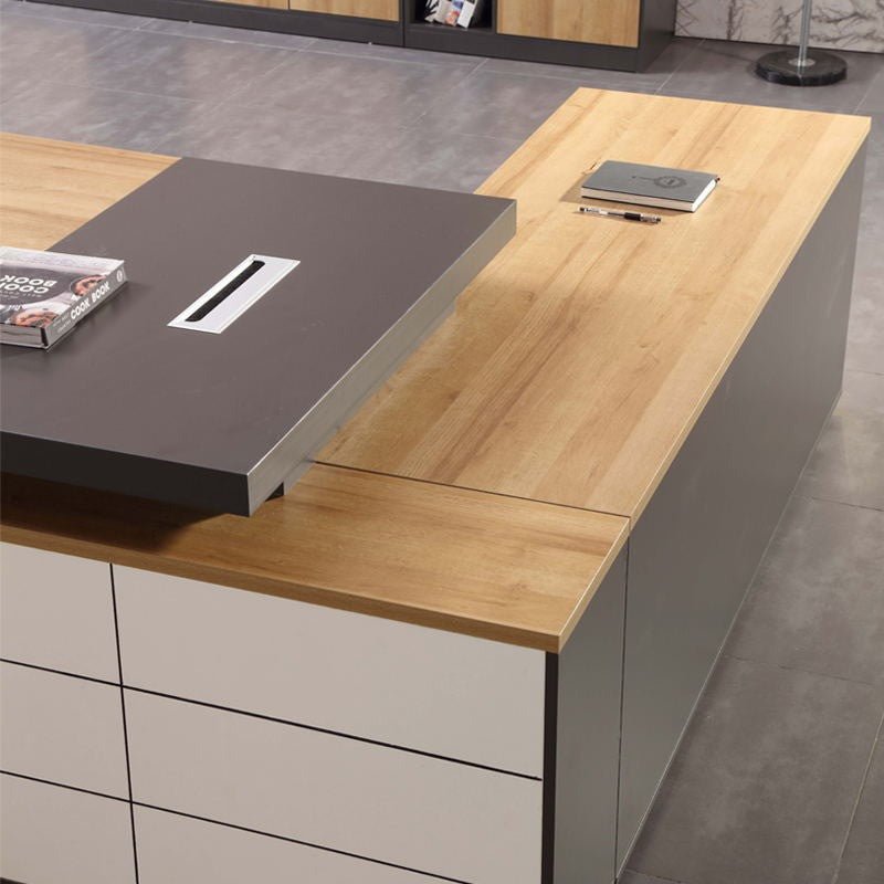 Ghent Executive Desk with Integrated Side Cabinet - Altera