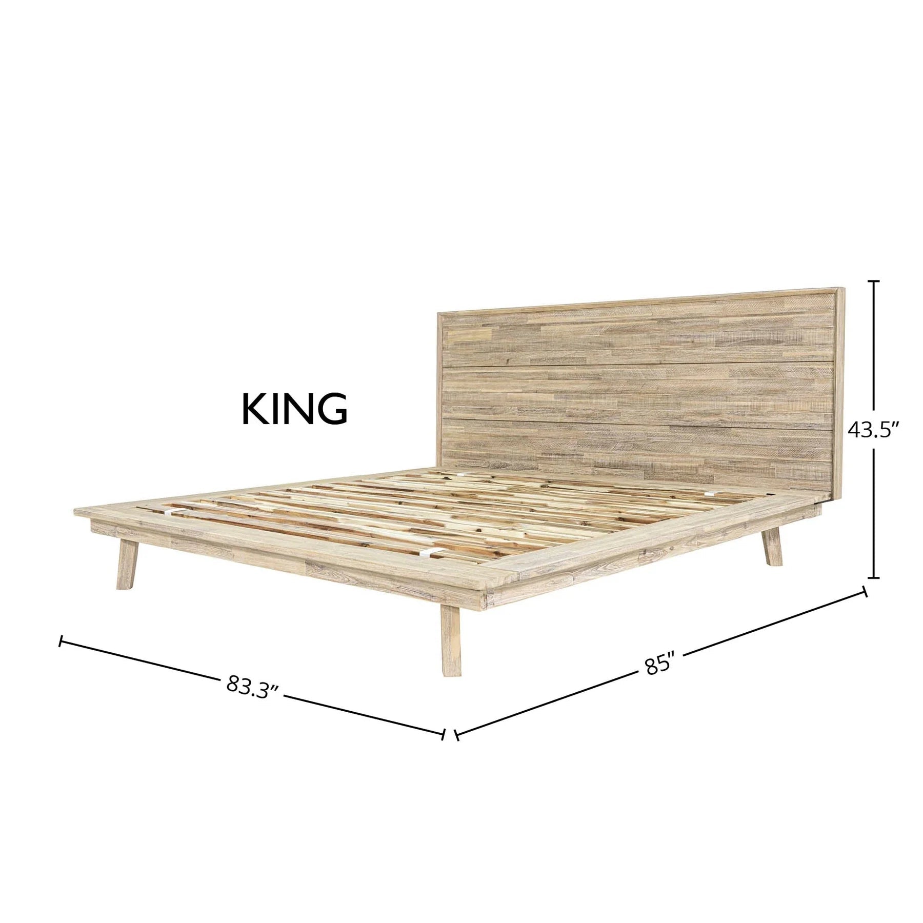Natural Driftwood / King / Bed Only dimensions