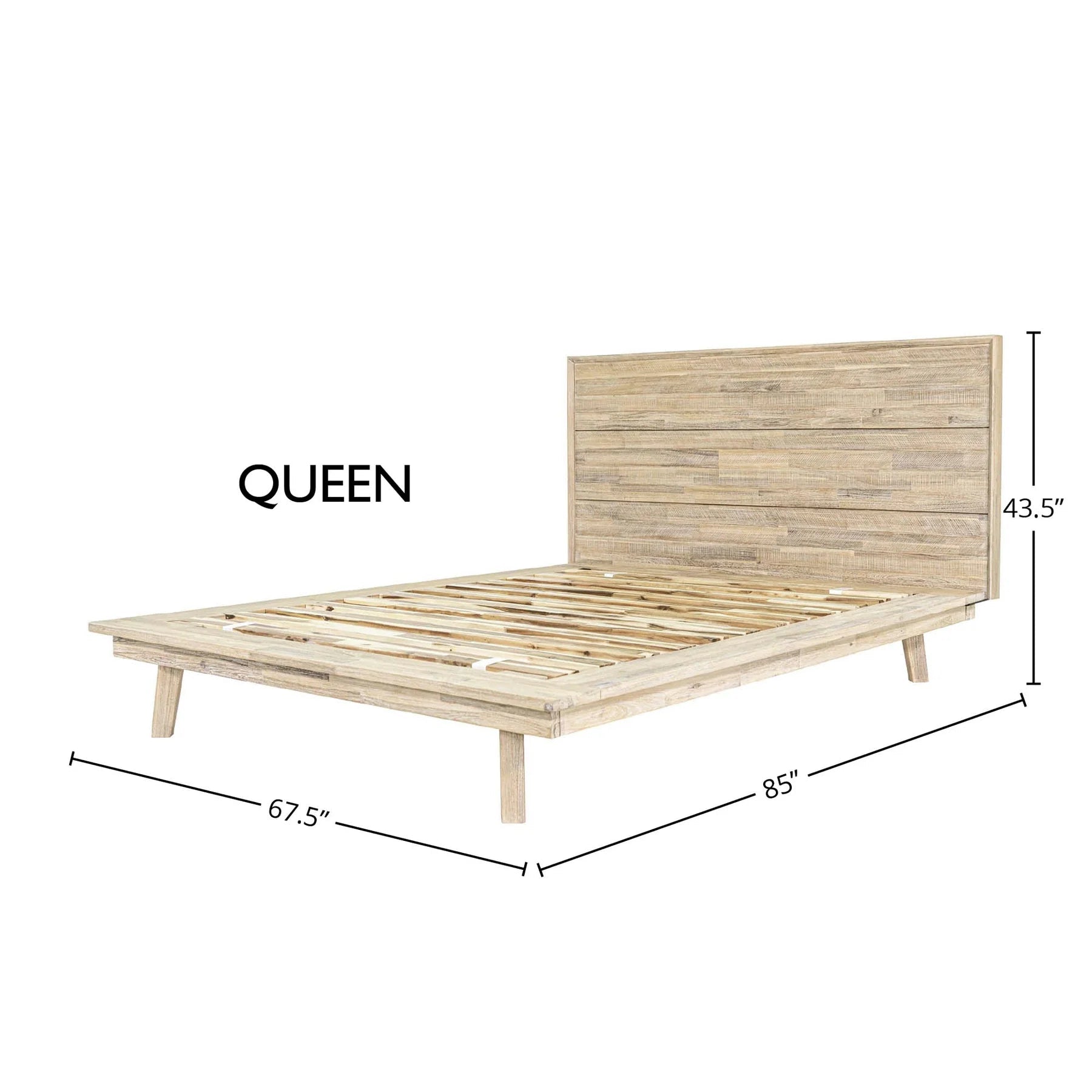 Natural Driftwood / Queen / Bed Only dimensions