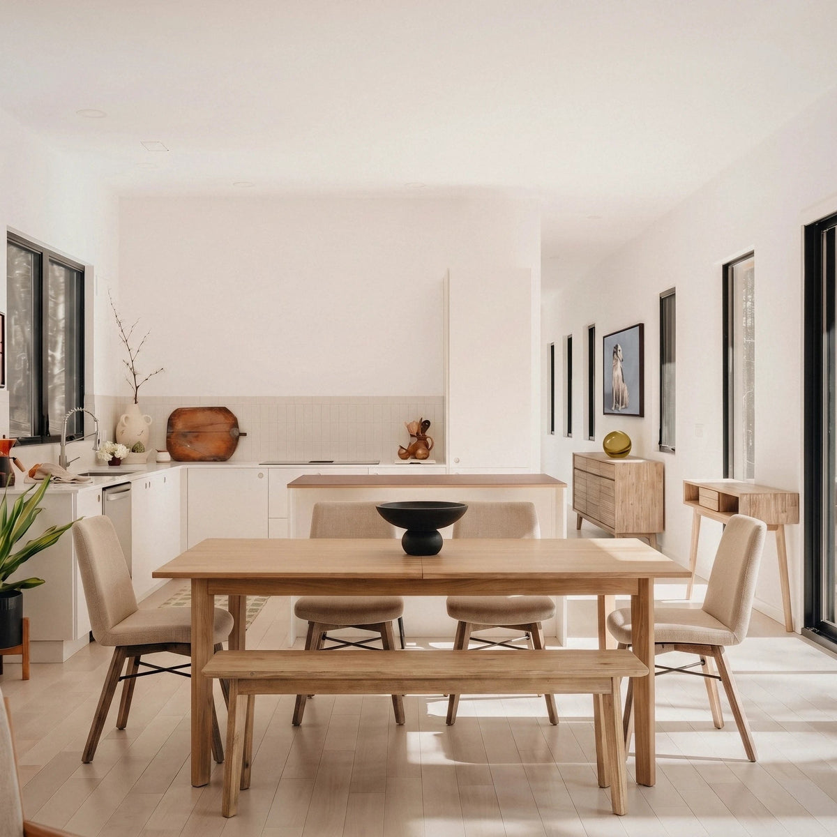 Giana Extension Acacia Dining Set - Altera