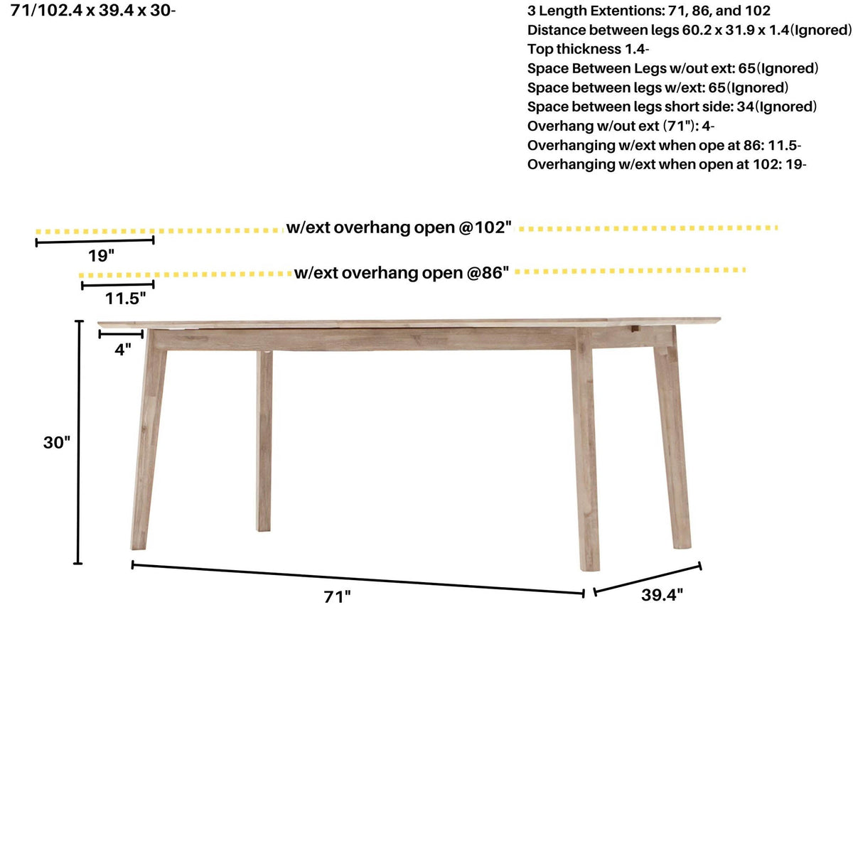 Giana Extension Acacia Dining Set - Altera