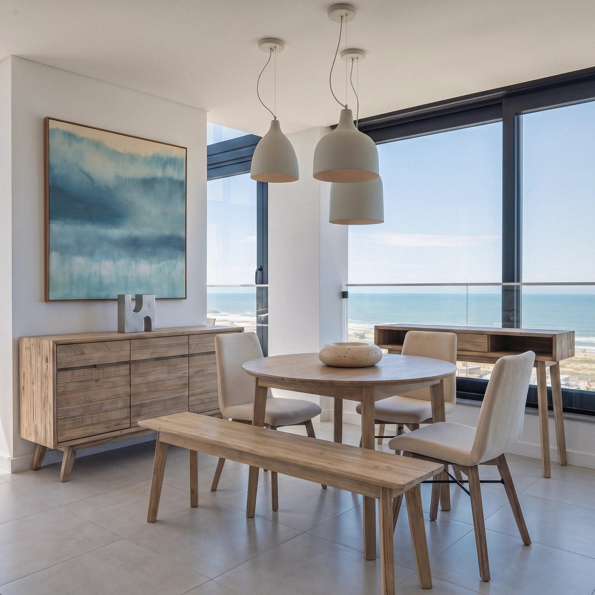 Giana Round Acacia Dining Set - Altera
