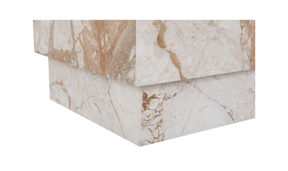 Lismore Side Table in Breccia Marble — breccia aurora marble detail