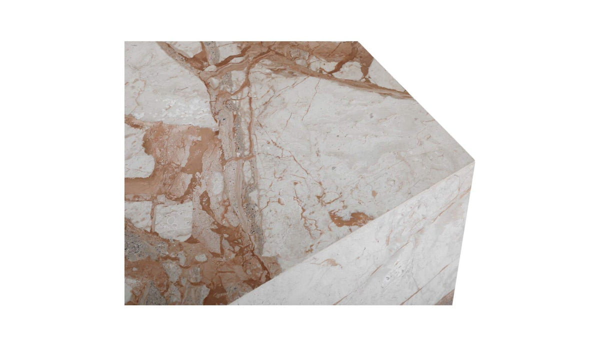 Lismore Side Table in Breccia Marble — breccia aurora marble detail