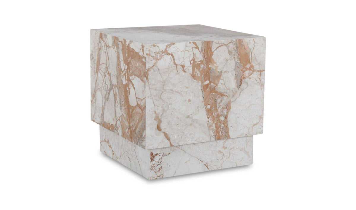 Lismore Side Table in Breccia Marble — breccia aurora marble detail