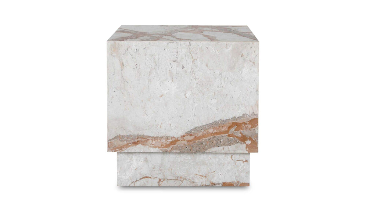 Lismore Side Table in Breccia Marble — breccia aurora marble detail