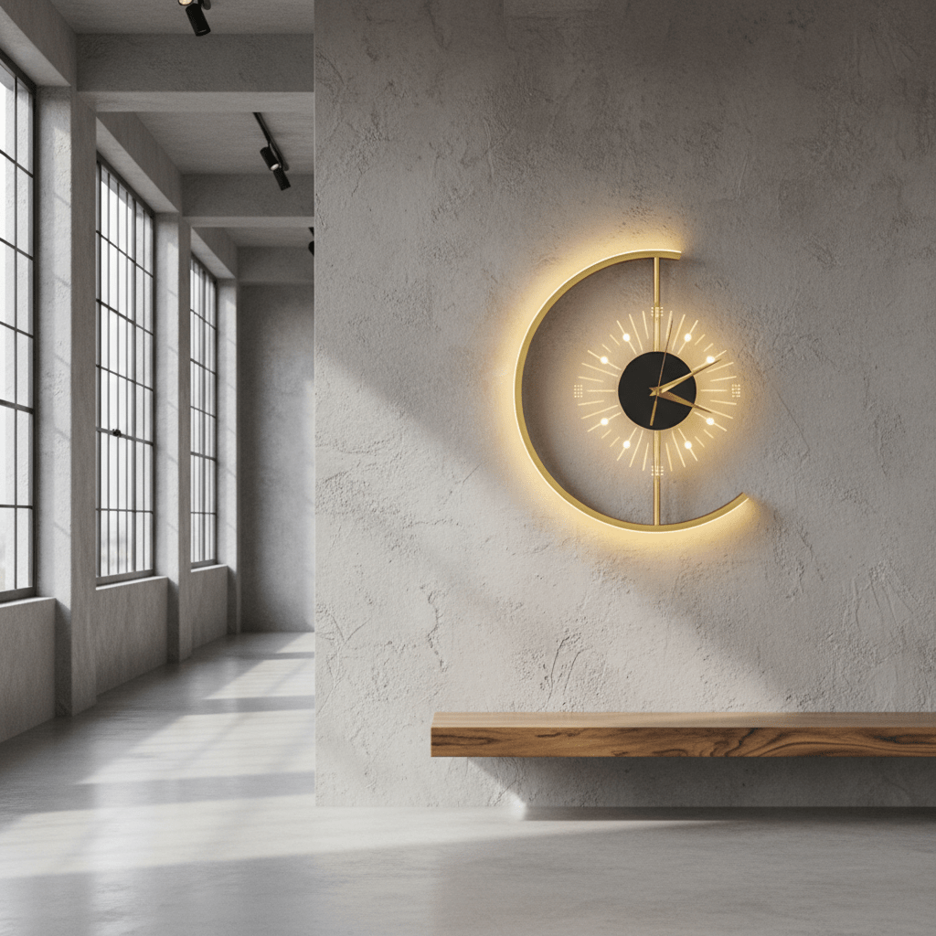 Golden Eclipse Illuminated Timepiece - Altera