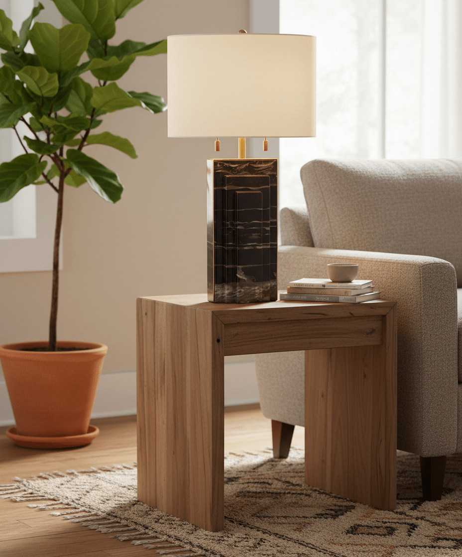 Grayson Marble and Iron Accent Lamp - Altera