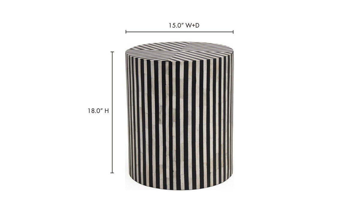 Calais Side Table in Black — dimensions diagram, 15" × 15"