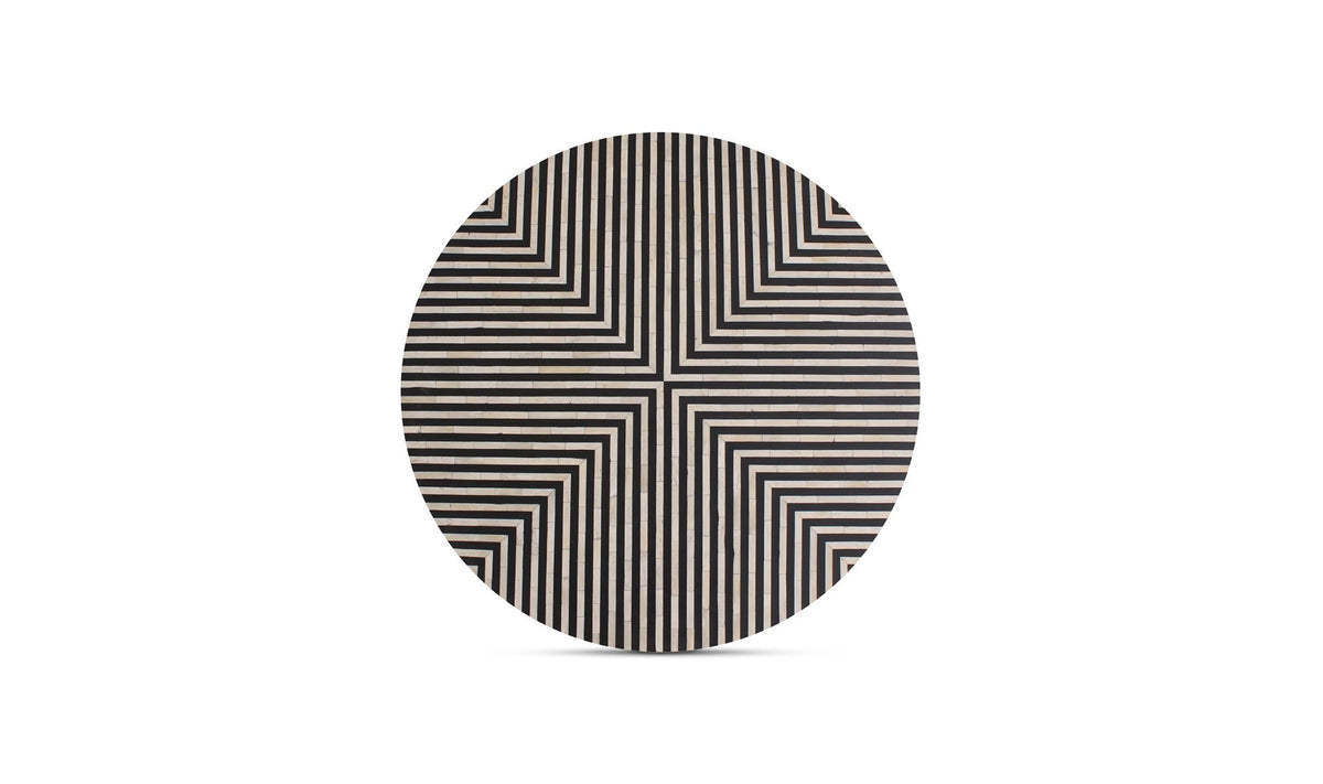 Calais Coffee Table in Black and White — camel bone in resin detail