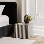 Trieste Side Table in Black and White — styled in a living room