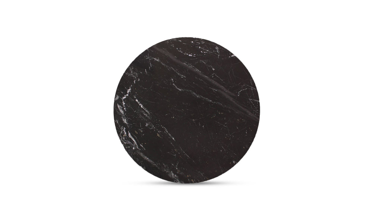 Rothesay Coffee Table in Black — black marble detail