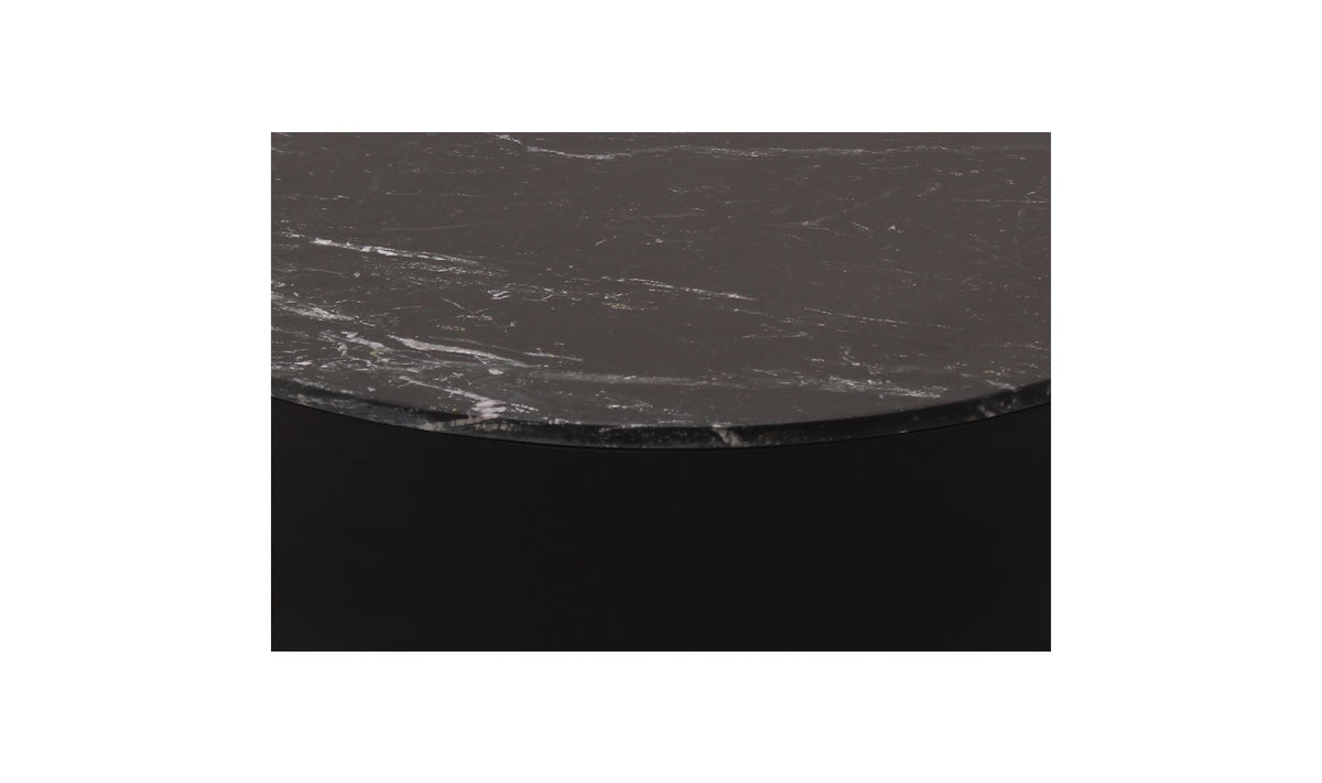 Rothesay Coffee Table in Black — black marble detail
