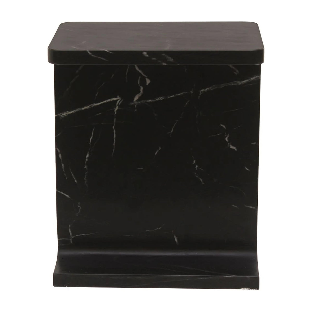 Tenby Accent Table in Black, black marble, 15" × 12"