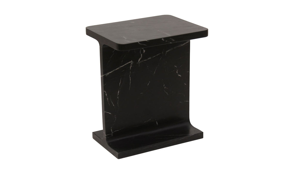 Tenby Accent Table in Black, three-quarter view