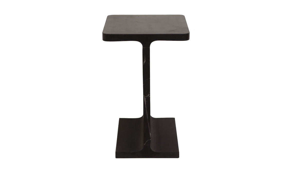 Tenby Accent Table in Black, black marble detail, view 2