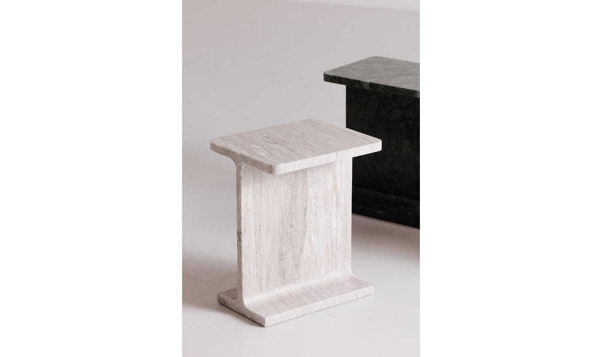 Tenby Accent Table in Taupe, styled in a living room, view 3