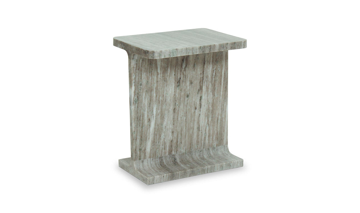 Tenby Accent Table in Taupe, three-quarter view