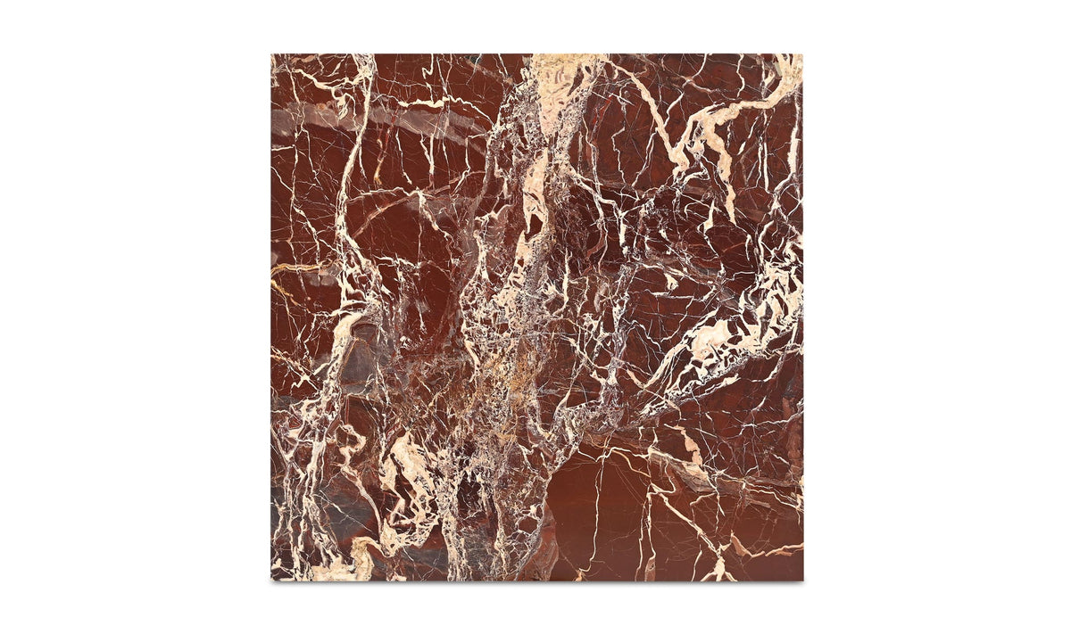 Riomaggiore Accent Table in Rosso Levanto Marble — rosso levanto marble detail