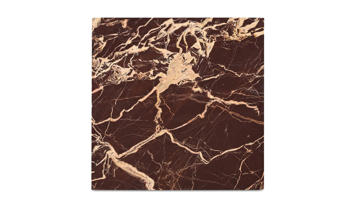 Riomaggiore Accent Table in Rosso Levanto Marble — rosso levanto marble detail