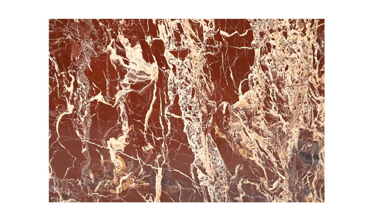 Riomaggiore Accent Table in Rosso Levanto Marble — rosso levanto marble detail