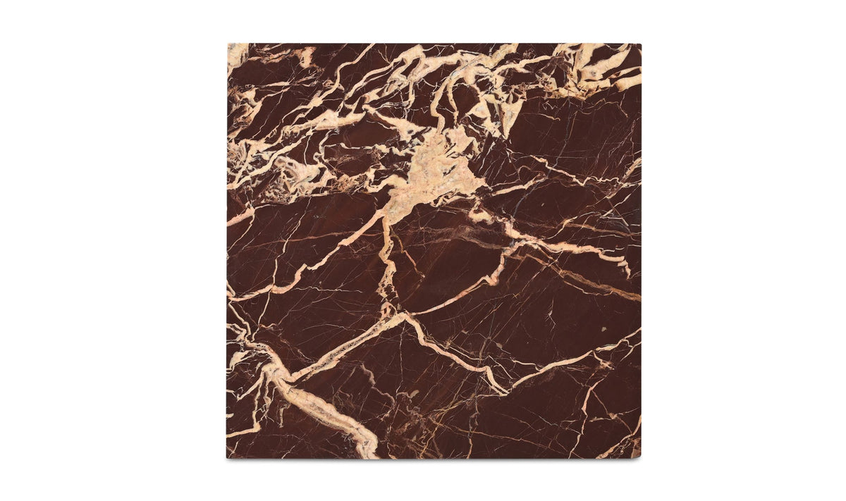 Riomaggiore Coffee Table in Rosso Levanto Marble — rosso levanto marble detail
