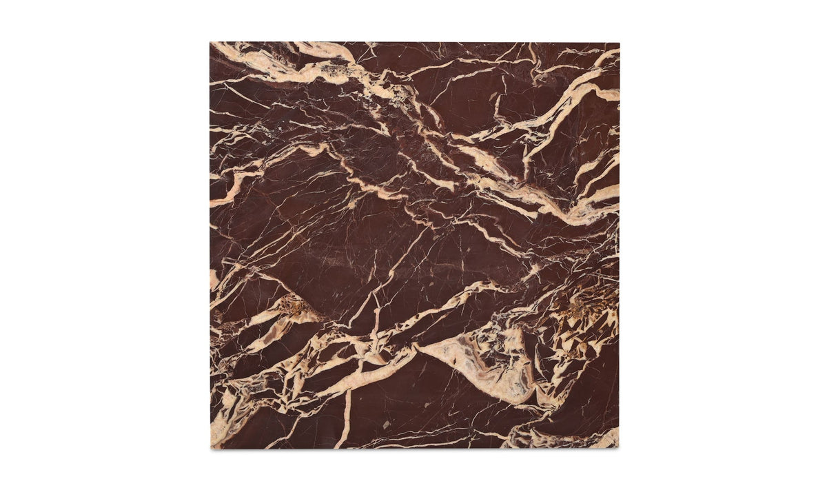 Riomaggiore Coffee Table in Rosso Levanto Marble — rosso levanto marble detail
