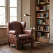 Harrogate Leather Wingback Chair - Altera