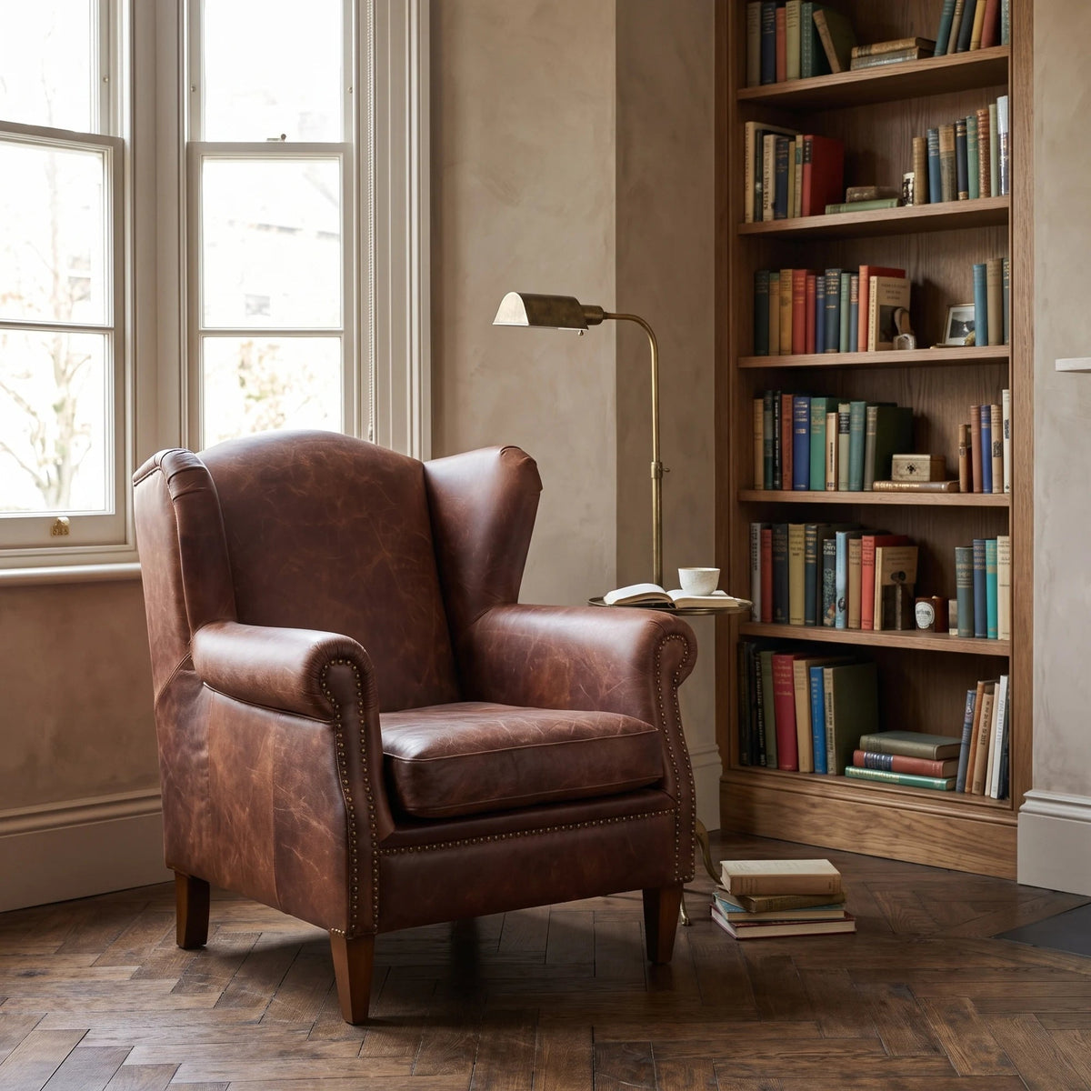 Harrogate Leather Wingback Chair - Altera