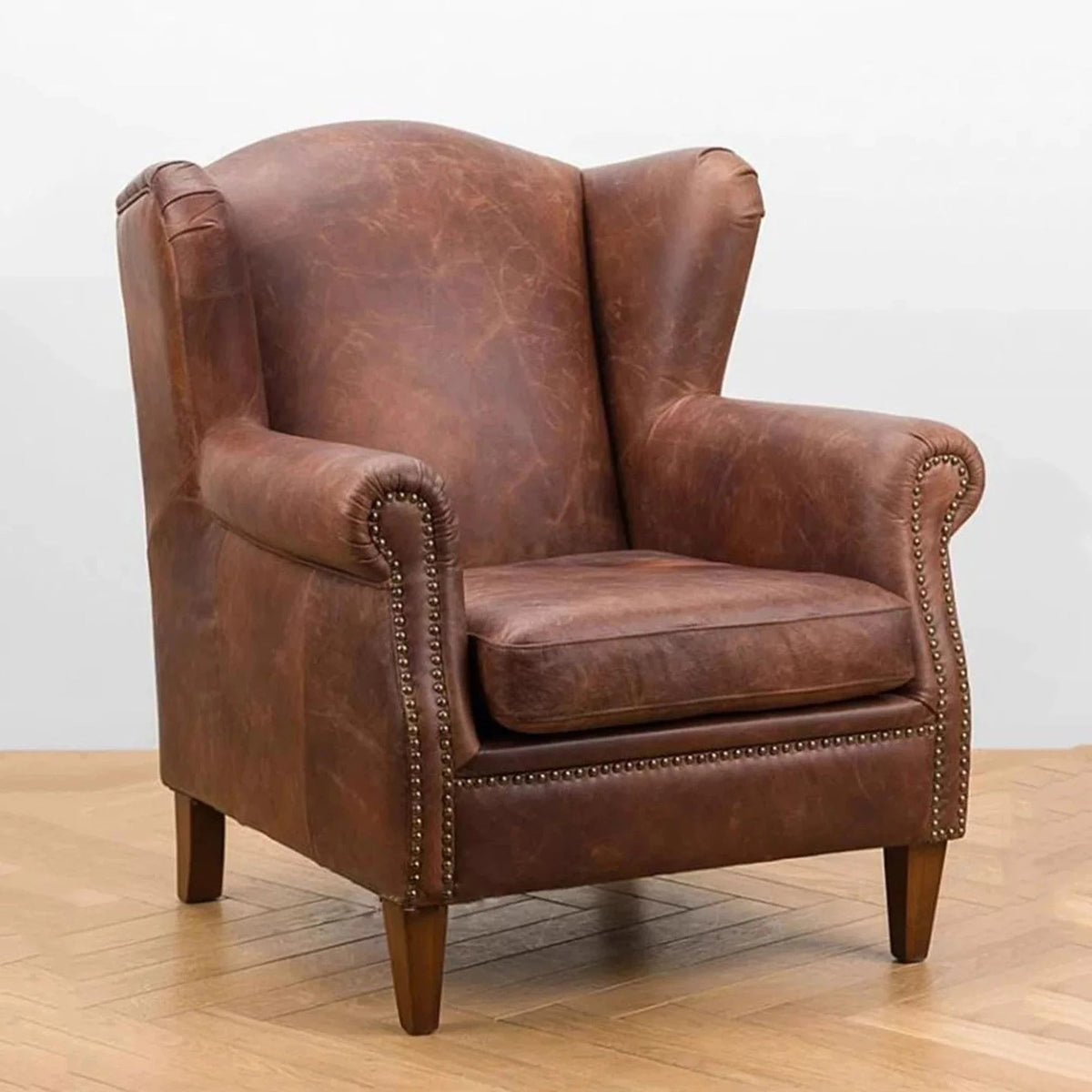 Harrogate Leather Wingback Chair - Altera