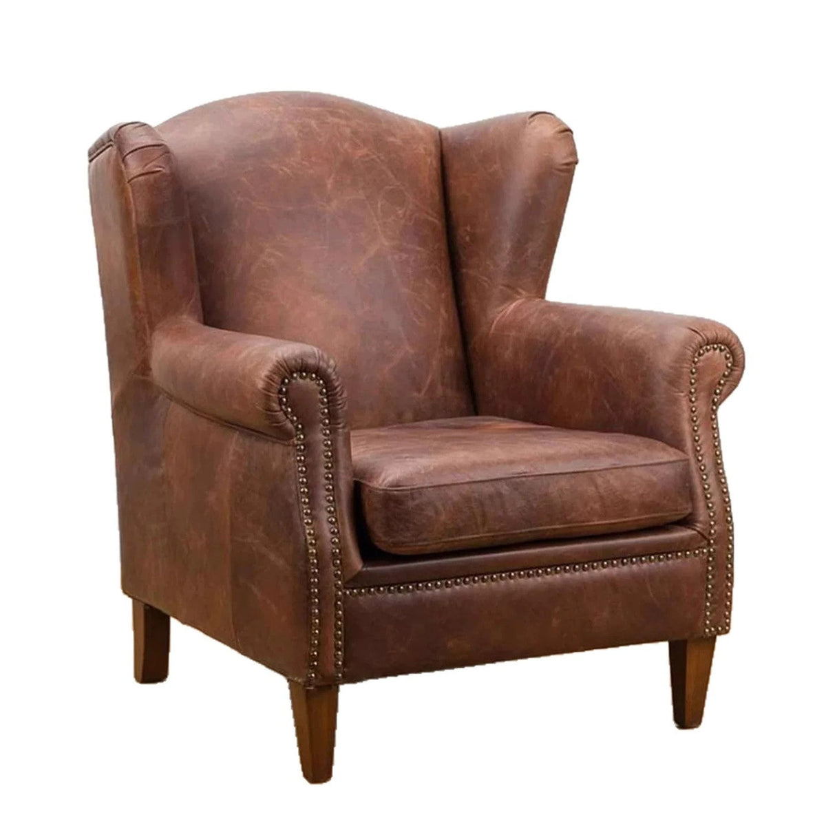 Harrogate Leather Wingback Chair - Altera