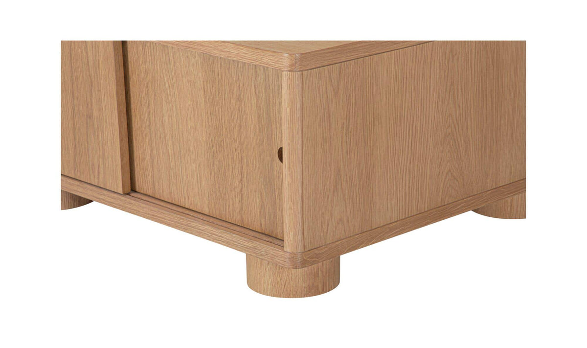 Hobart Storage Coffee Table in Natural — oak veneer detail