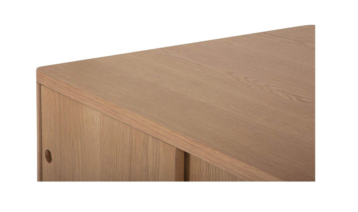 Hobart Storage Coffee Table in Natural — oak veneer detail